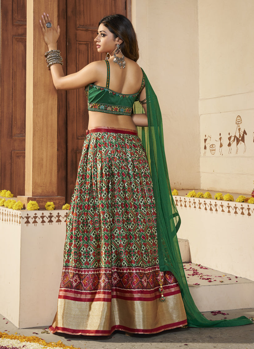 Multicolor Silk Designer Lehenga Choli Set