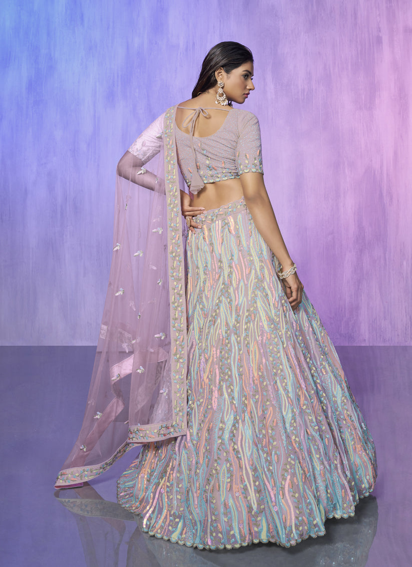 Lavender Heavy Designer Lehenga Choli Set