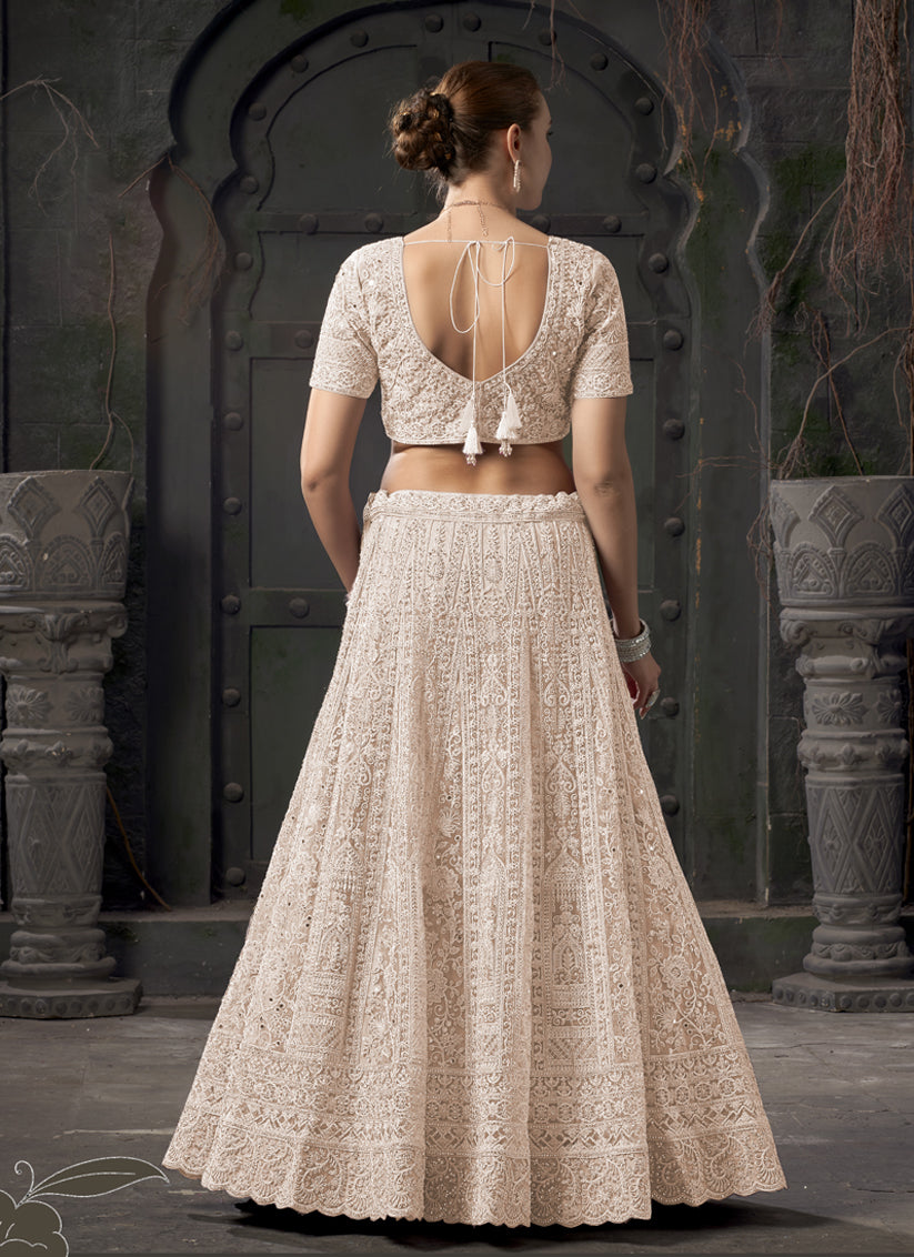 Chiku Net Embroidered Designer Bridesmaid Lehenga Choli