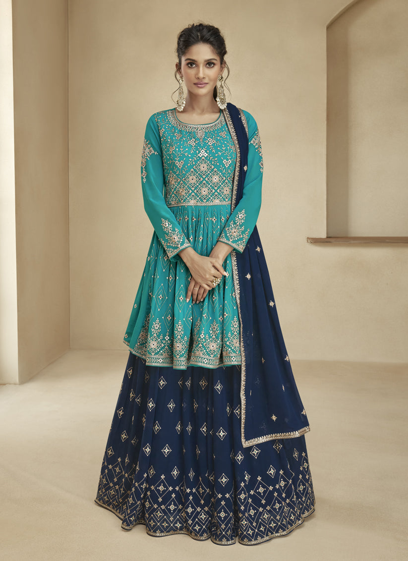 Gown lehenga sale suit