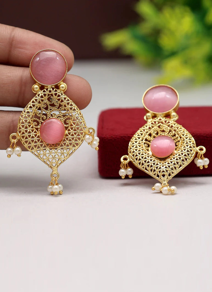 Pink Amrapali Earrings
