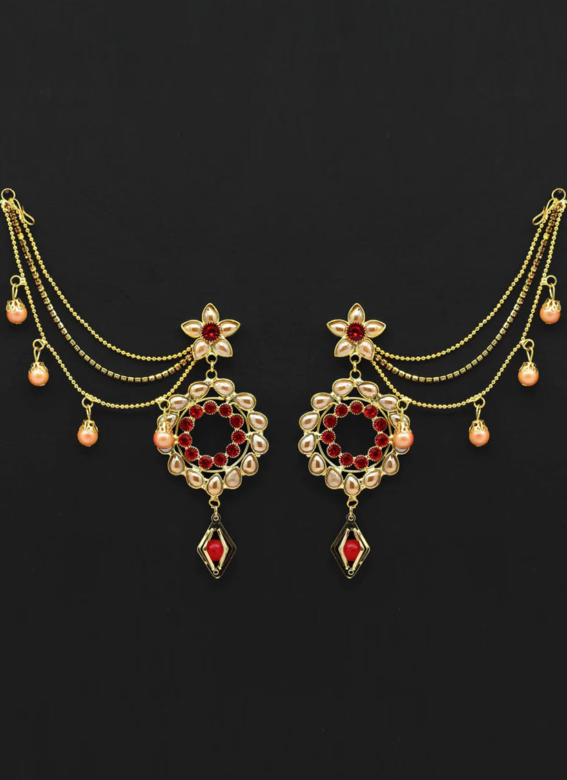 Red Bahubali Earrings