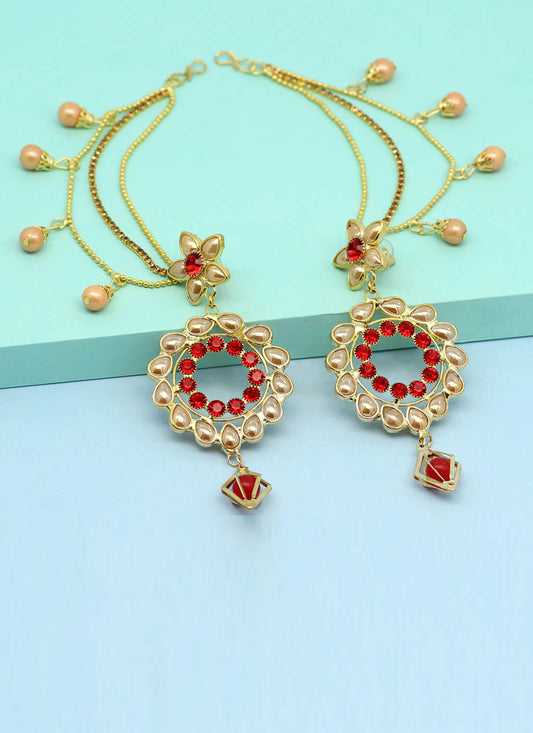 Red Bahubali Earrings