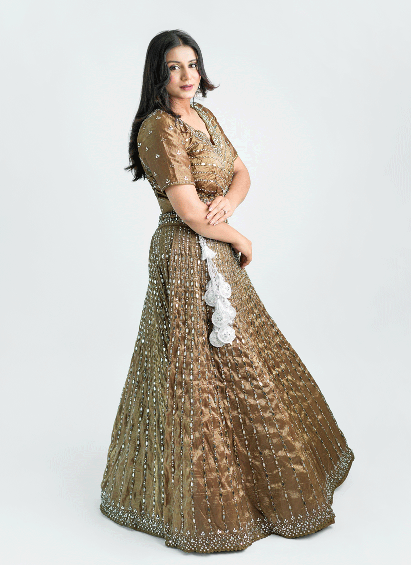 Chiku Tissue Heavy Embellished  Designer Lehenga Choli