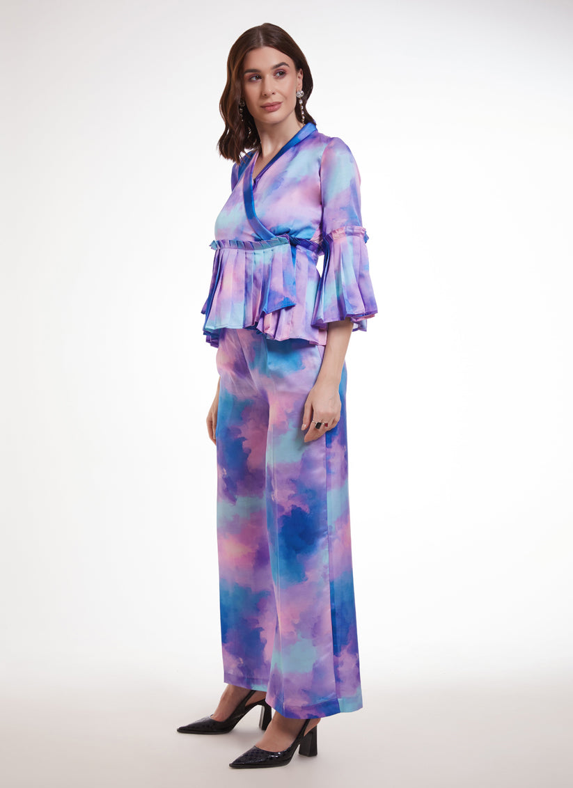 Multicolor Modal Satin Digital Print Co-Ord Set