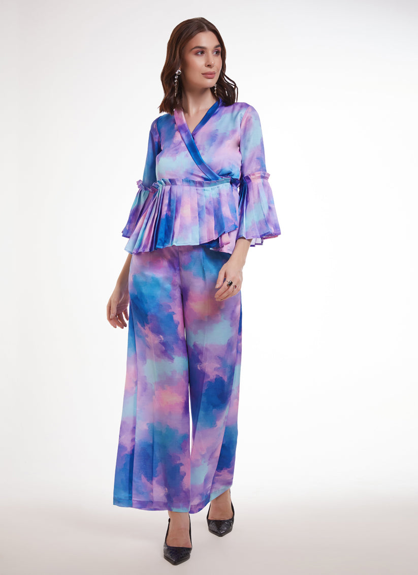 Multicolor Modal Satin Digital Print Co-Ord Set