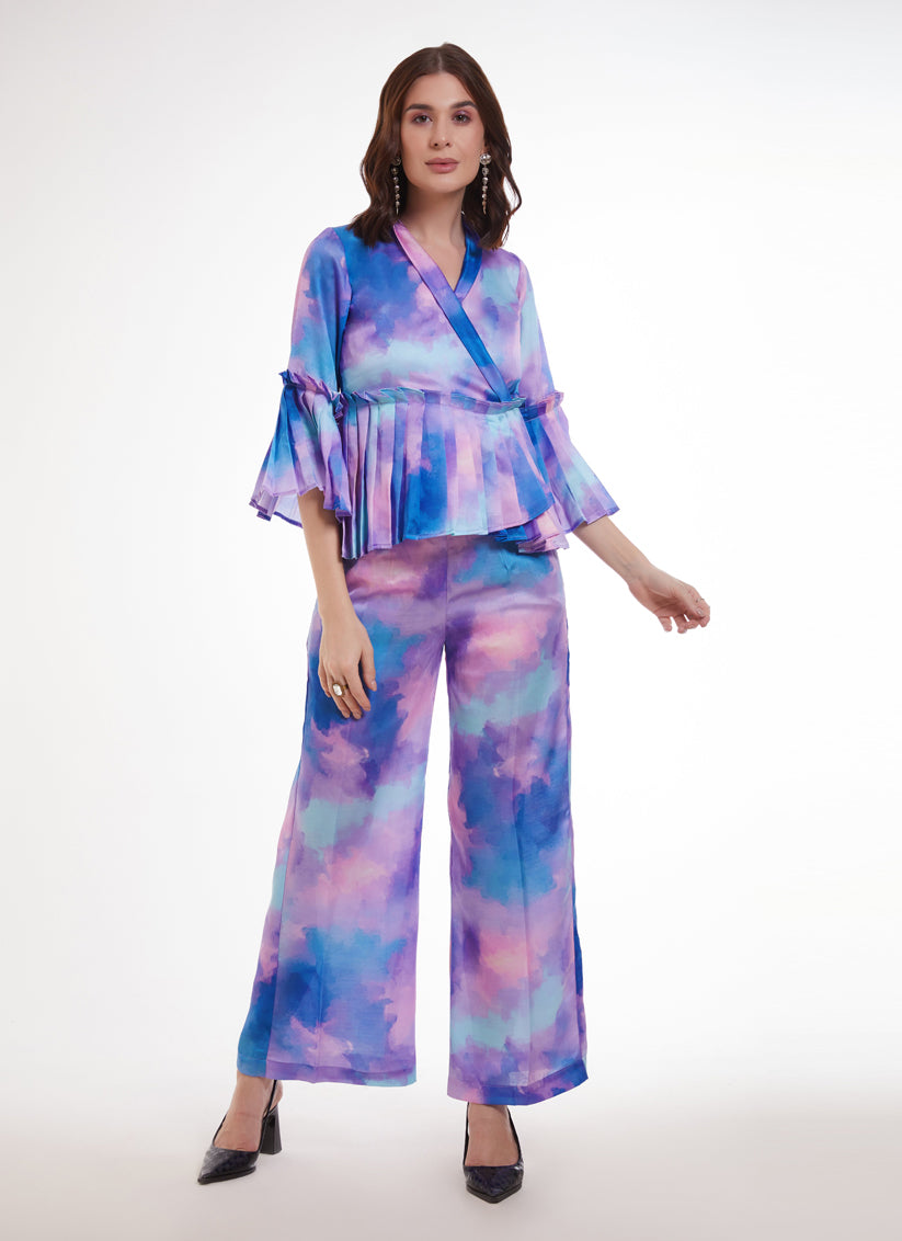 Multicolor Modal Satin Digital Print Co-Ord Set