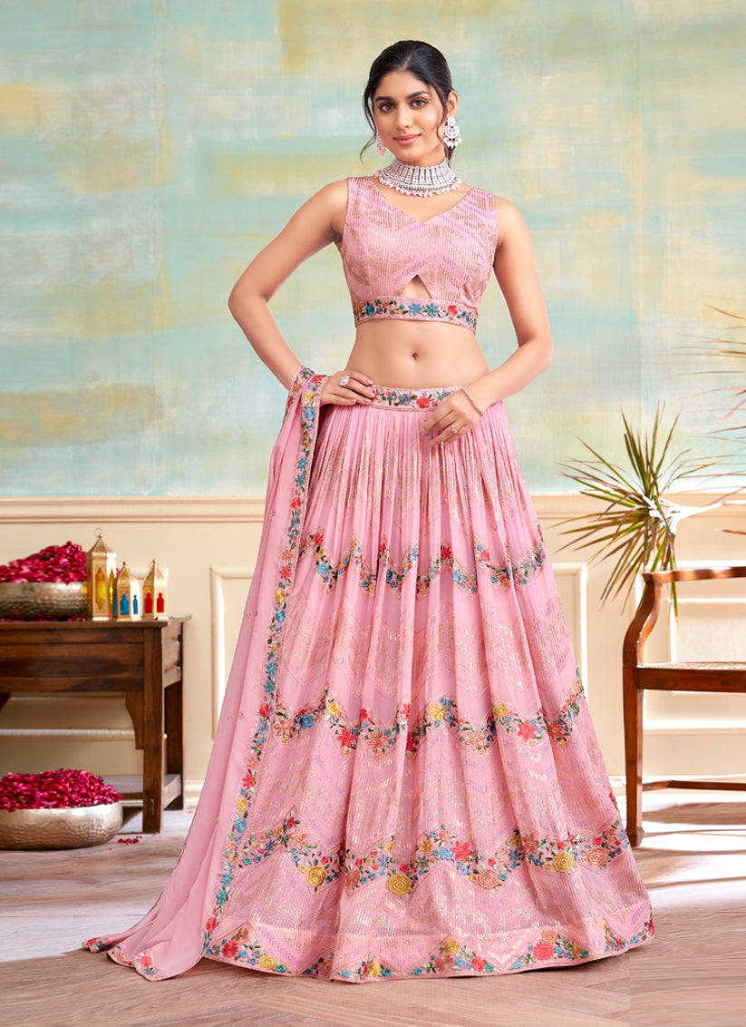 Blush Pink Heavy Designer Lehenga Choli Set