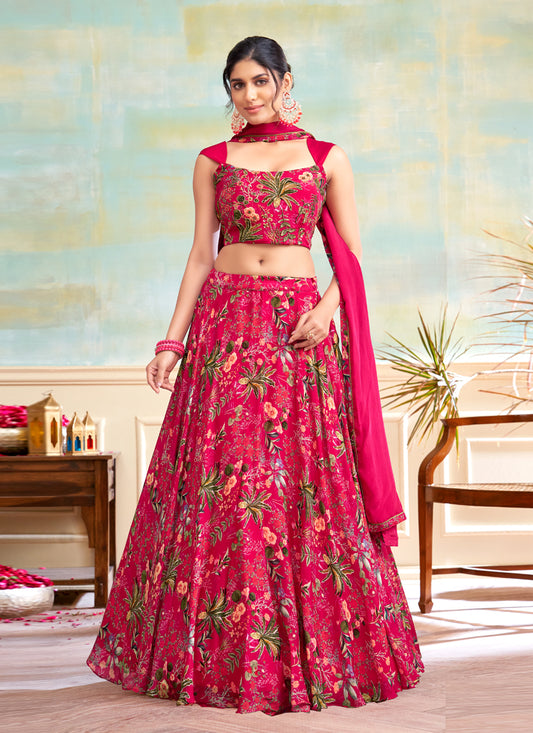 Rani Pink Heavy Designer Lehenga Choli Set