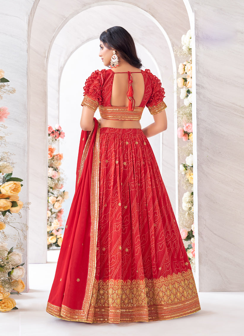 Red Heavy Designer Lehenga Choli Set