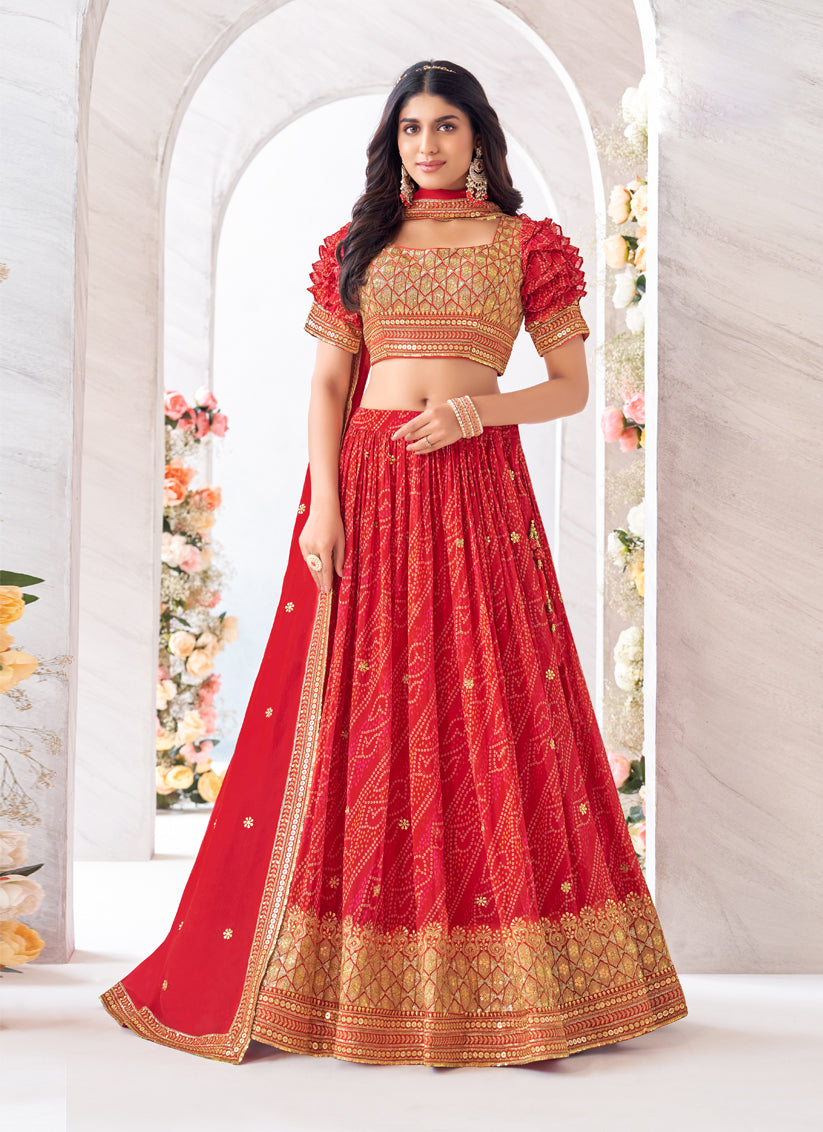 Red Heavy Designer Lehenga Choli Set