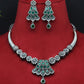 Green Monalisa Stone Premium Oxidised Necklace Set