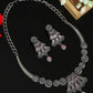 Pink Monalisa Stone Premium Oxidised Necklace Set