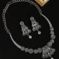 White Monalisa Stone Premium Oxidised Necklace Set