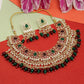 Maroon & Green Kundan Necklace Set