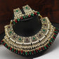 Maroon & Green Kundan Necklace Set