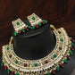 Maroon & Green Kundan Necklace Set