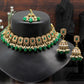 Green Kundan Choker Necklace Set