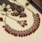 Maroon Kundan Choker Necklace Set