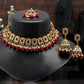 Maroon Kundan Choker Necklace Set