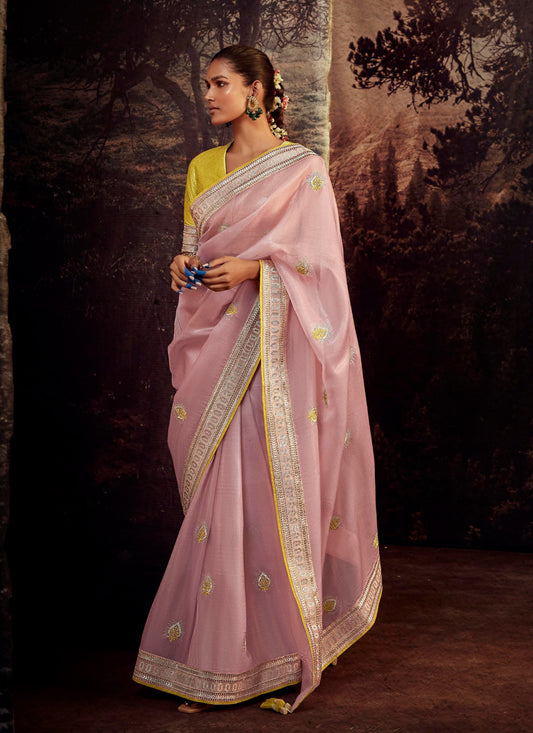 Soft Pink Heavy Designer Saree