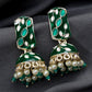 Green Meenakari Earrings