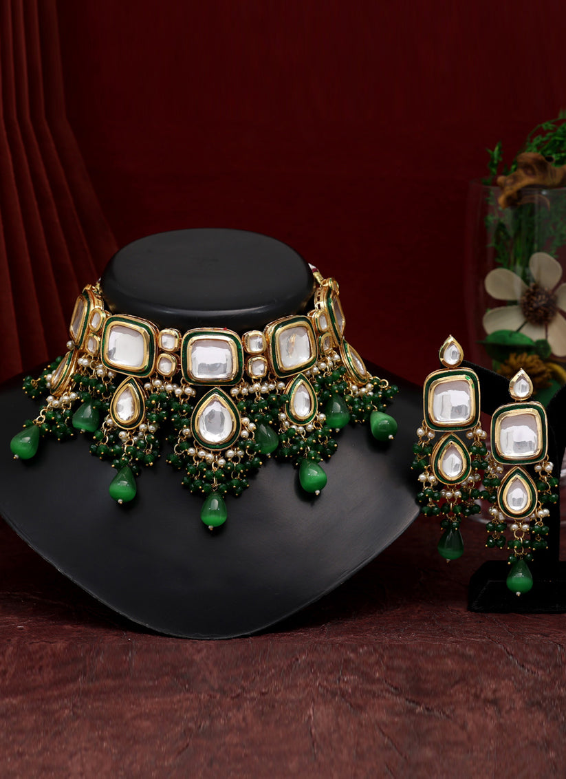 Green indian store jewellery set