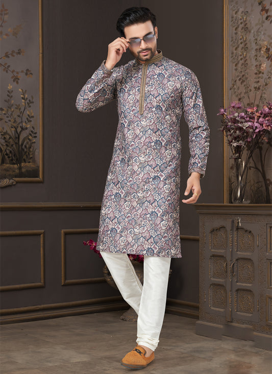 Grey Heavy Cotton Kurta Pyjama Set