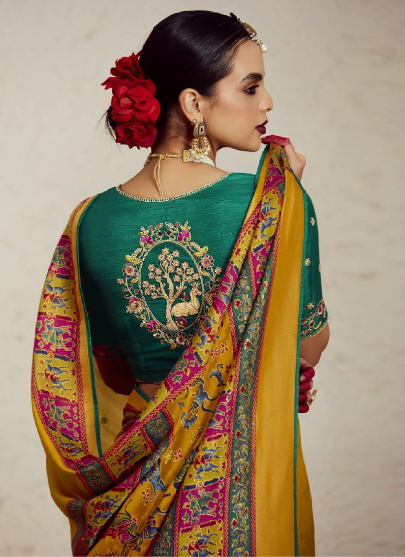 Mustard Brasso Saree with Blouse