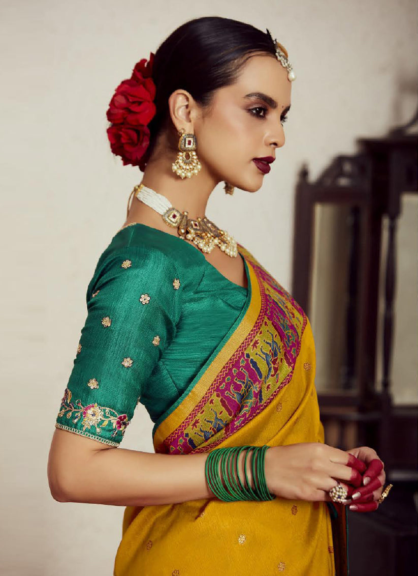 Mustard Brasso Saree with Blouse