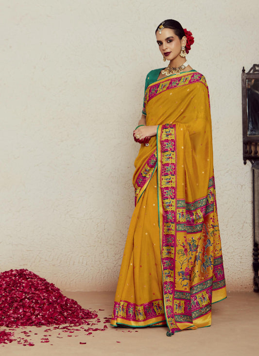 Mustard Brasso Saree with Blouse