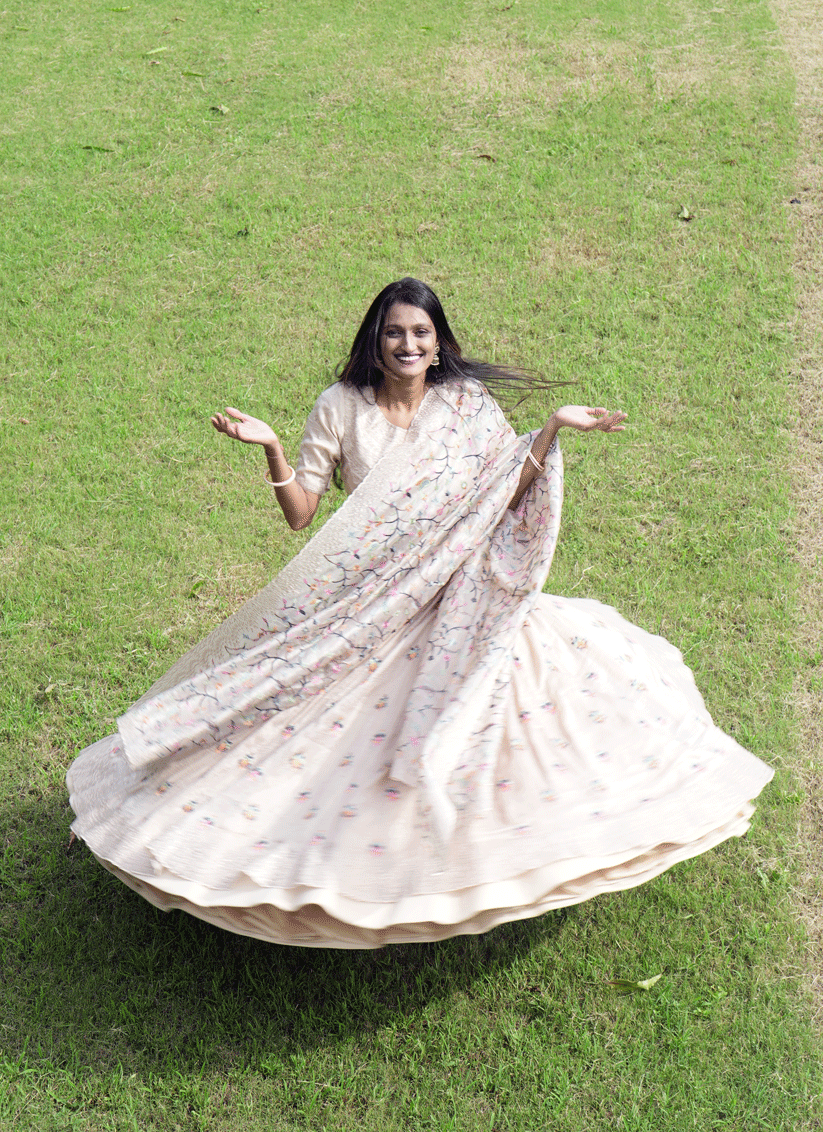 Cream Tissue Heavy  Embroidered Designer Lehenga Choli