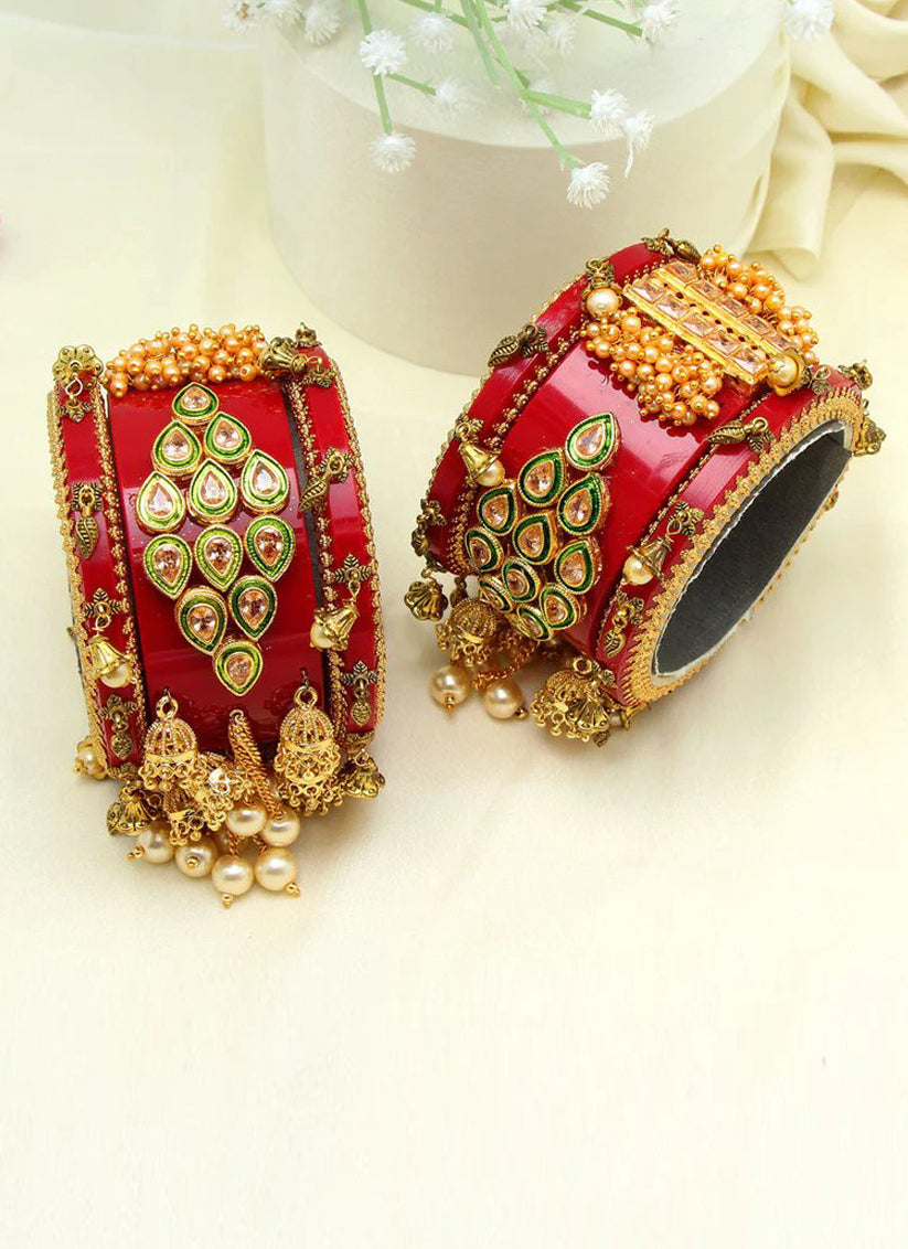 Maroon 1 Set Of Bridal Bangles