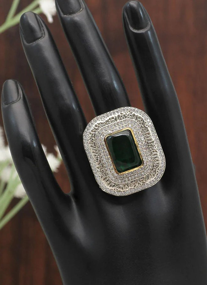 Green Premium American Diamond Rings