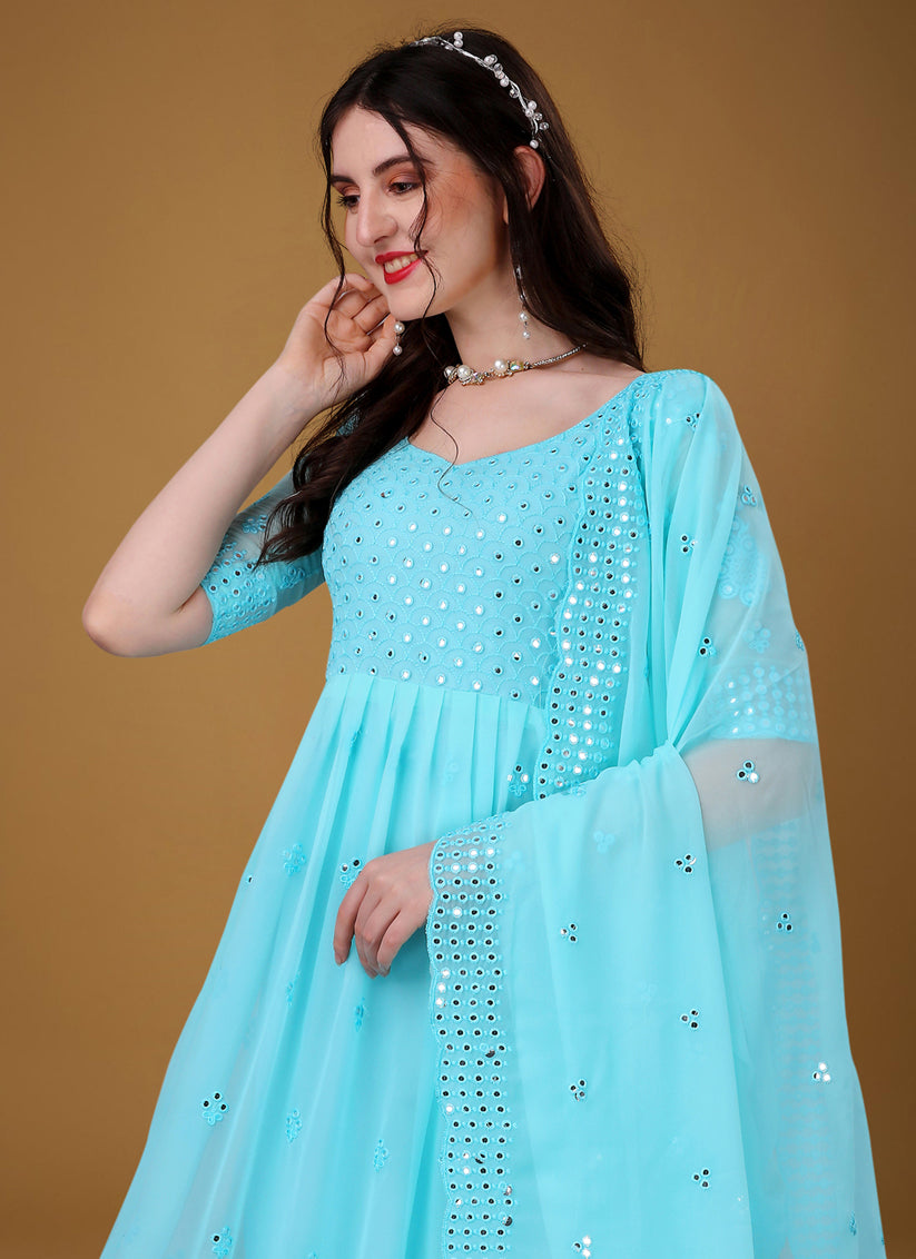 Gown on sale sky blue