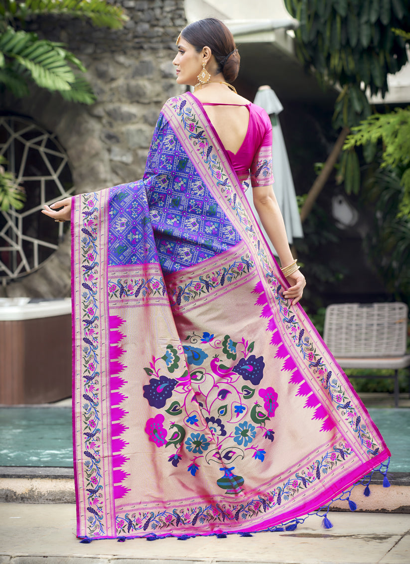 Purple Paithani Patola Printed Saree