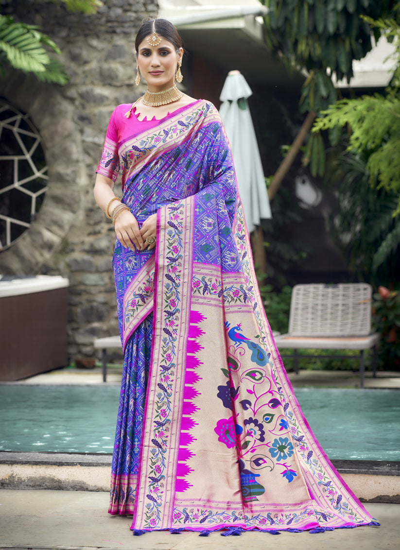 Purple Paithani Patola Printed Saree