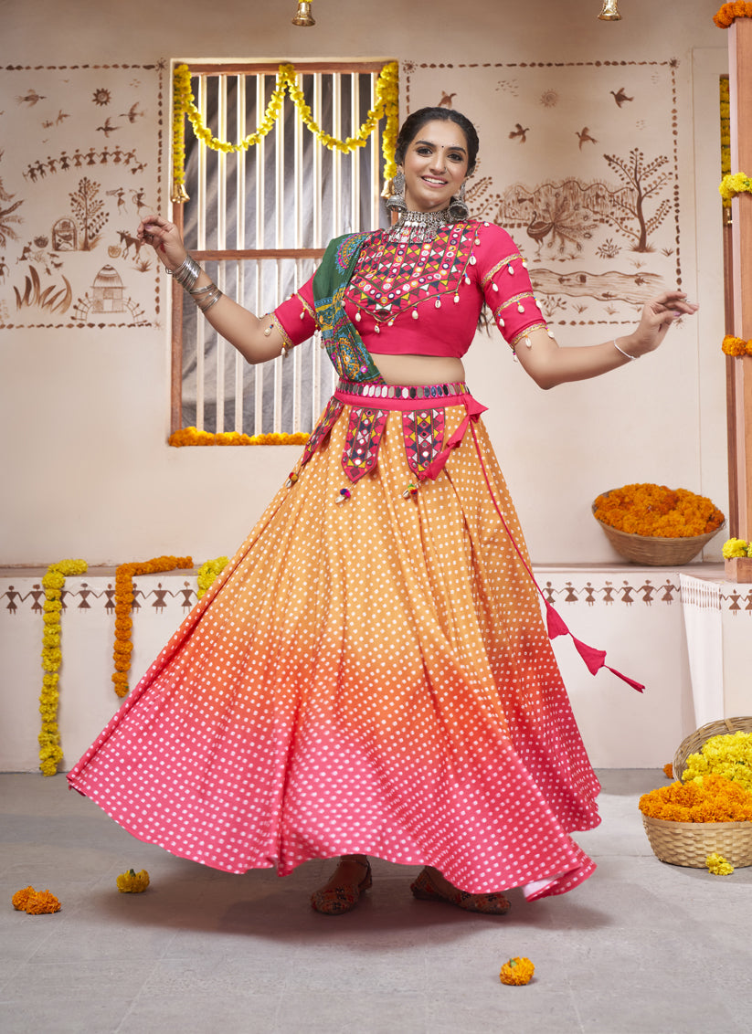 Navratri Special Yellow Rayon Chaniya Choli