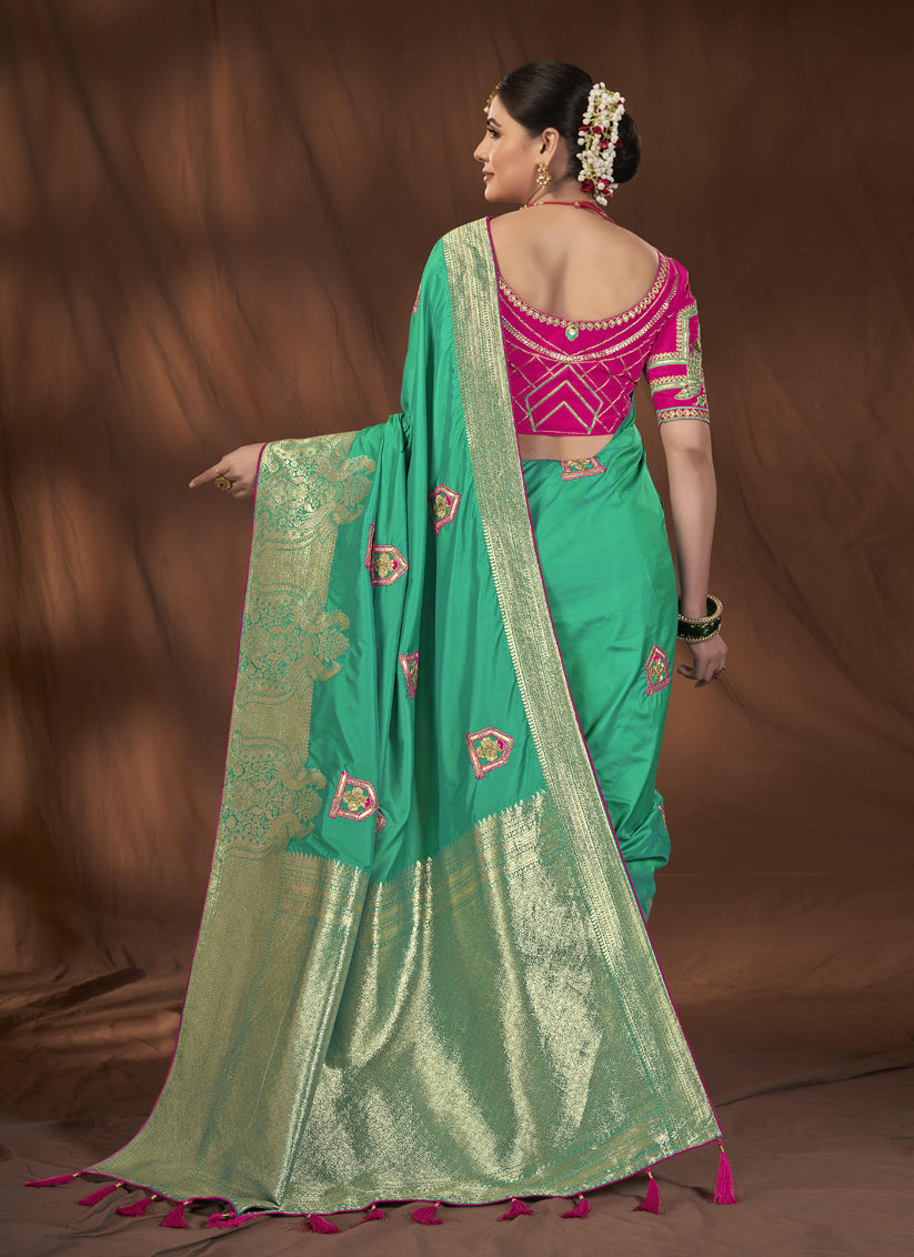 Sea Green Kanjivaram Silk Saree