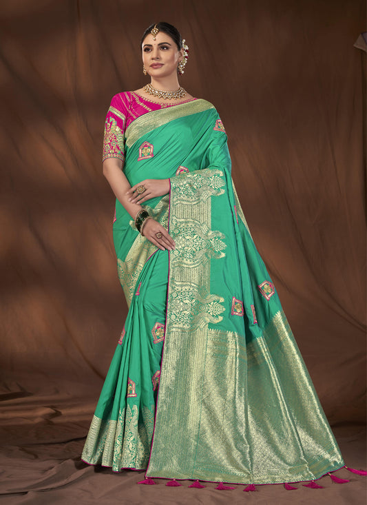 Sea Green Kanjivaram Silk Saree