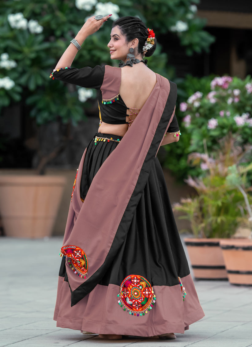 Black Pure Cotton Navratri Special Chaniya Choli