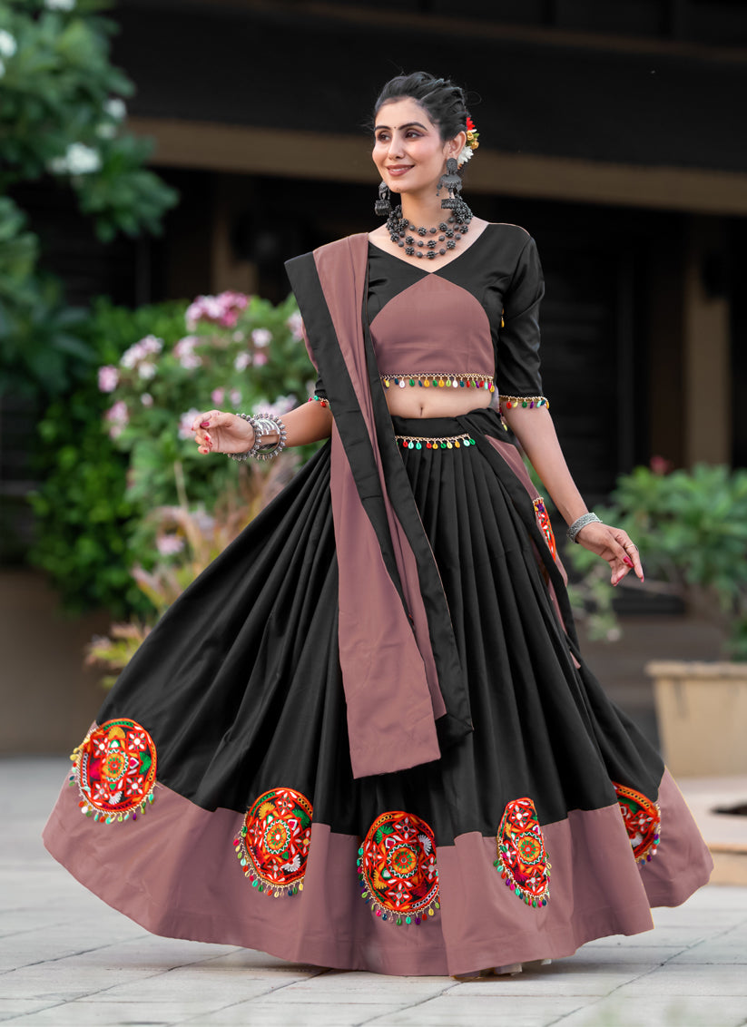 Black Pure Cotton Navratri Special Chaniya Choli