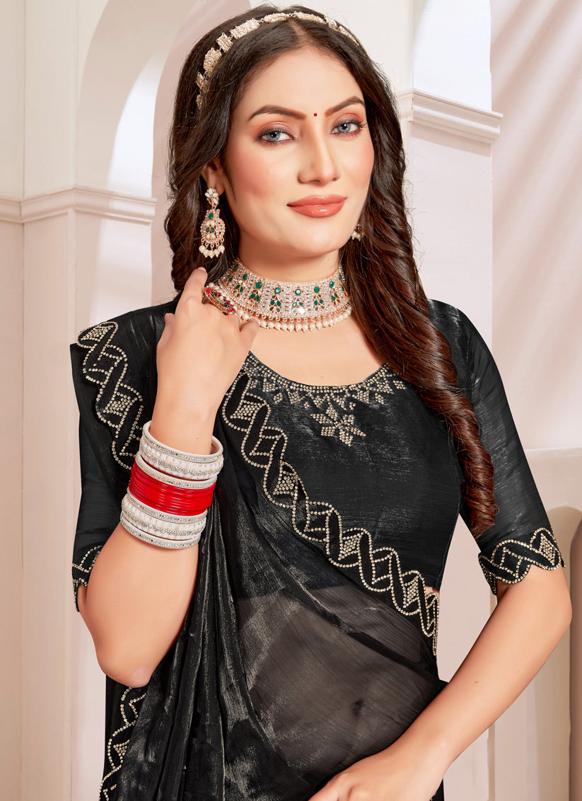 Black Silk Party Wear Saree