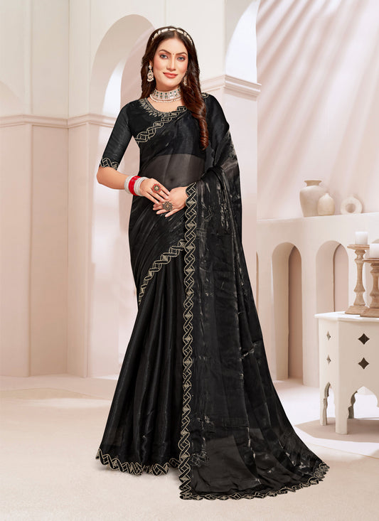 Black Silk Party Wear Saree