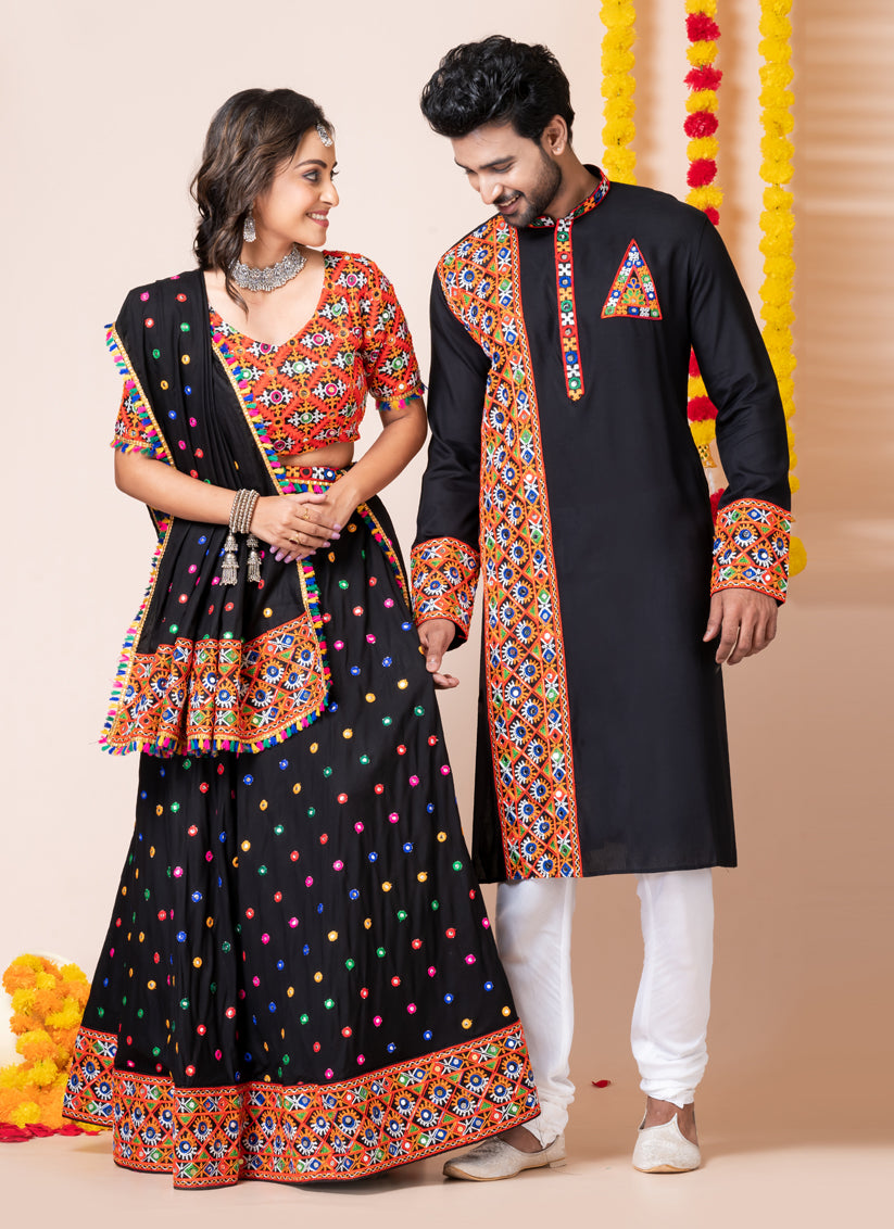 Black Rayon Gamthi Work Navratri Special Combo