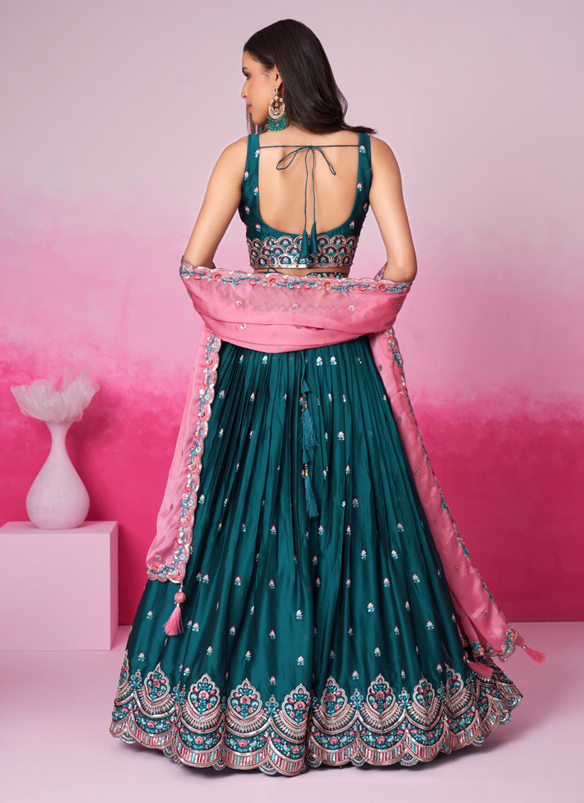 Morpich Georgette Embroidered Designer Wedding Lehenga Choli