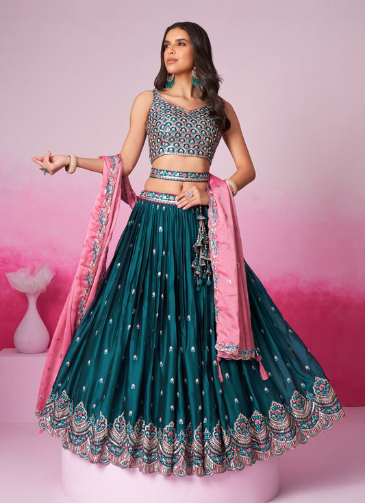 Morpich Georgette Embroidered Designer Wedding Lehenga Choli