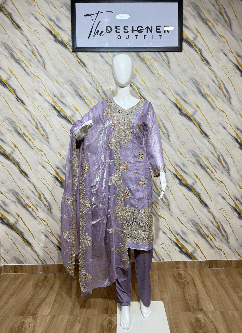 Lavender Cotton Silk Salwar Suit