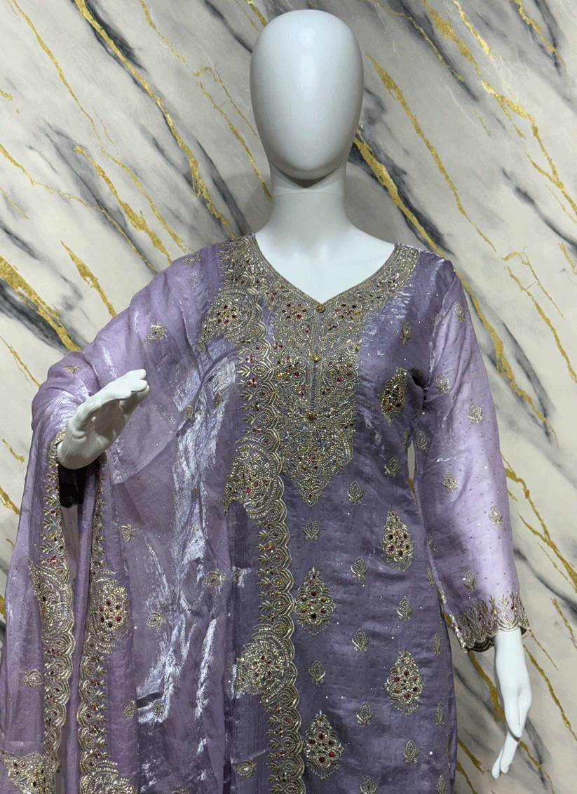 Lavender Cotton Silk Salwar Suit