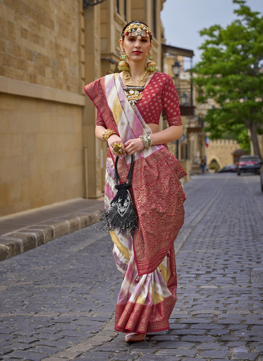 Multicolor Silk Zari Woven Saree